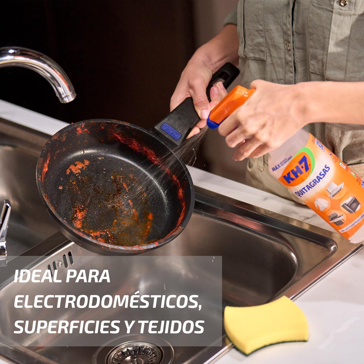 KH7 Quitagrasas, Desengrasante | Elimina Grasa y Suciedad | Aplícalo en Cocina, Ropa, Exterior o Vehículos | Apto para todas las Superficies y Tejidos | Formato Ahorro, Recambio 715 mL