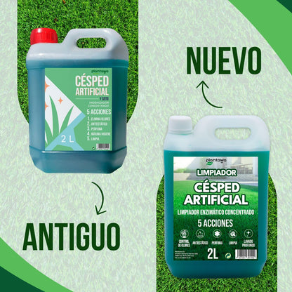 PLANTAWA Limpiador Césped Artificial 2L | Limpia Césped Artificial y Setos | Aroma Fresco y Limpieza Profunda | Multiacción: Control de Olores, Antiestático, Perfume Duradero