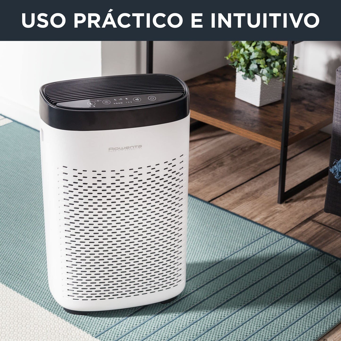 Rowenta Pure Air Essential PU2530 purificador de aire con prefiltro, filtro de carbón activo y filtro de partículas finas, 3 velocidades, modo Silencio, indicador de cambio de filtro y temporizador