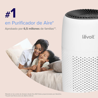 LEVOIT Purificador de Aire con Filtro HEPA para Alergias, Air Purifier con Aromaterapia, Purificador Aire Silencioso 25dB, Bajo Consumo de Energía de 7W, Core Mini