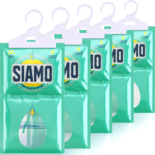 Pack x 5 Bolsas Antihumedad Deshumidificador Percha Colgante Para Armarios Garage Trasteros Autocaravanas #1 En Deshumidificadores Absorbentes De Humedad.Alta Absorción Elimina Humedad y Malos Olores