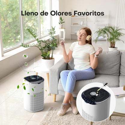 GOAMGE Purificador de Aire para Hogar de 120 ㎡, CADR 300 m³/h, APP Control, Control por Voz, Indicador de Calidad del Aire y Auto Modo, Previene el Polen, el Polvo y el Pelo de Mascotas