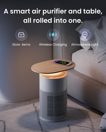 SwitchBot Purificador De Aire Con App Y Luz Nocturna, CADR 400m³/h Hasta 83㎡, Filtro HEPA Elimina 99.97% De Moho, Polvo, Polen, Modo Sueño 20dB, Modo Mascotas Para Familias Con Animales