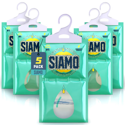 Pack x 5 Bolsas Antihumedad Deshumidificador Percha Colgante Para Armarios Garage Trasteros Autocaravanas #1 En Deshumidificadores Absorbentes De Humedad.Alta Absorción Elimina Humedad y Malos Olores