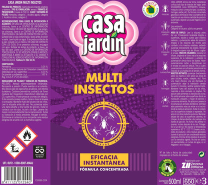 CASA JARDÍN | Aerosol insecticida | Multi Insectos | Eficacia Instantánea | Fórmula Concentrada | 500 ml