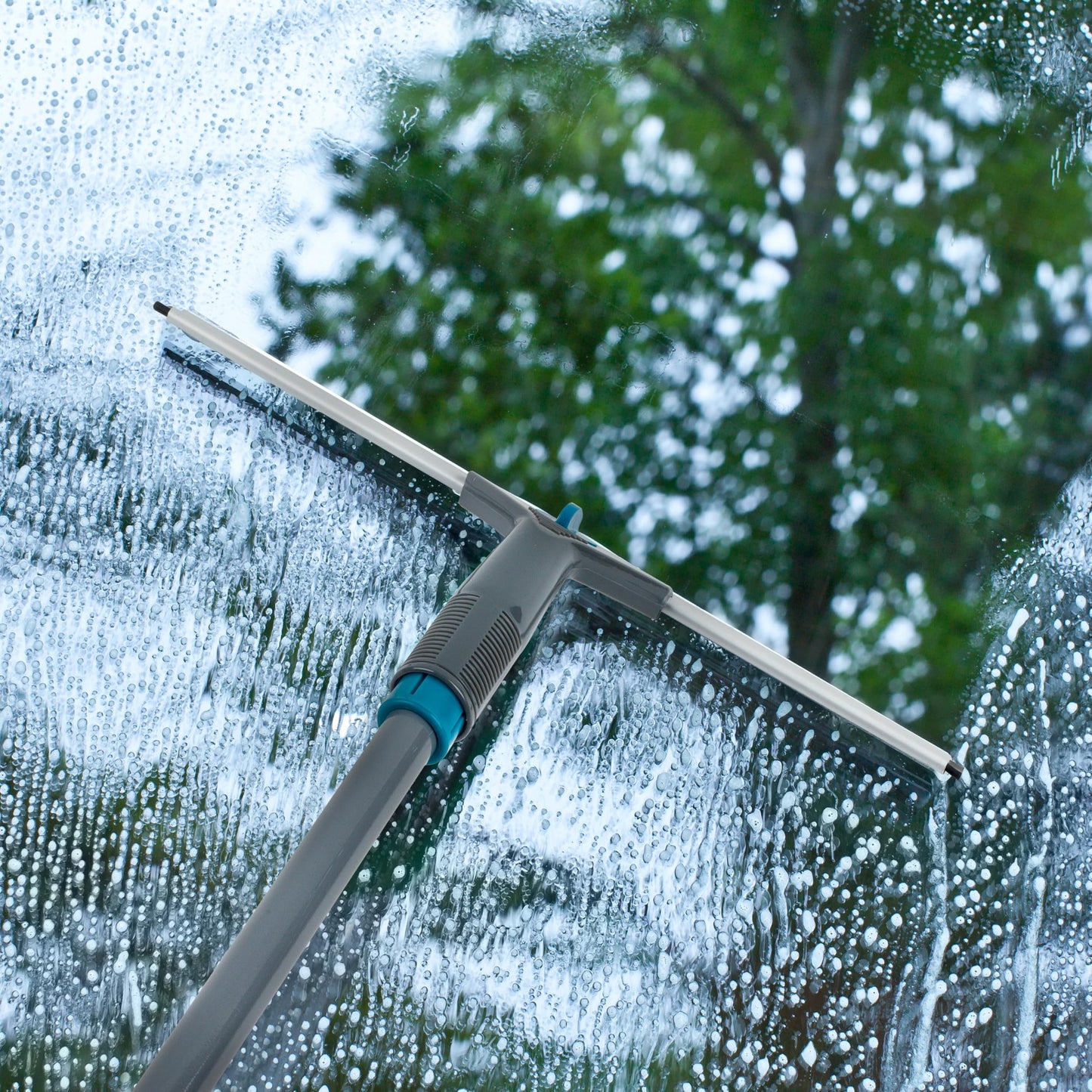 Beldray LA028693TQ Limpiacristales Y Mojador Para Ventanas Con Mango Telescópico De 130 cm, Incluye Almohadillas De Microfibra,Conjunto De 5 Piezas, Turquesa,Juego de limpieza de ventanas de 5 piezas