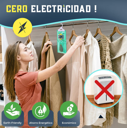 Pack x 5 Bolsas Antihumedad Deshumidificador Percha Colgante Para Armarios Garage Trasteros Autocaravanas #1 En Deshumidificadores Absorbentes De Humedad.Alta Absorción Elimina Humedad y Malos Olores