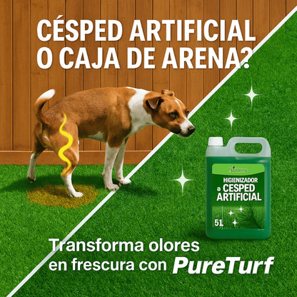 Fertibono Higienizador Cesped Artificial, (5L), Protege a tus Niños: Deshazte de los Olores, Virus y Bacterias de Orina de Mascotas para un Césped Seguro y Limpio.